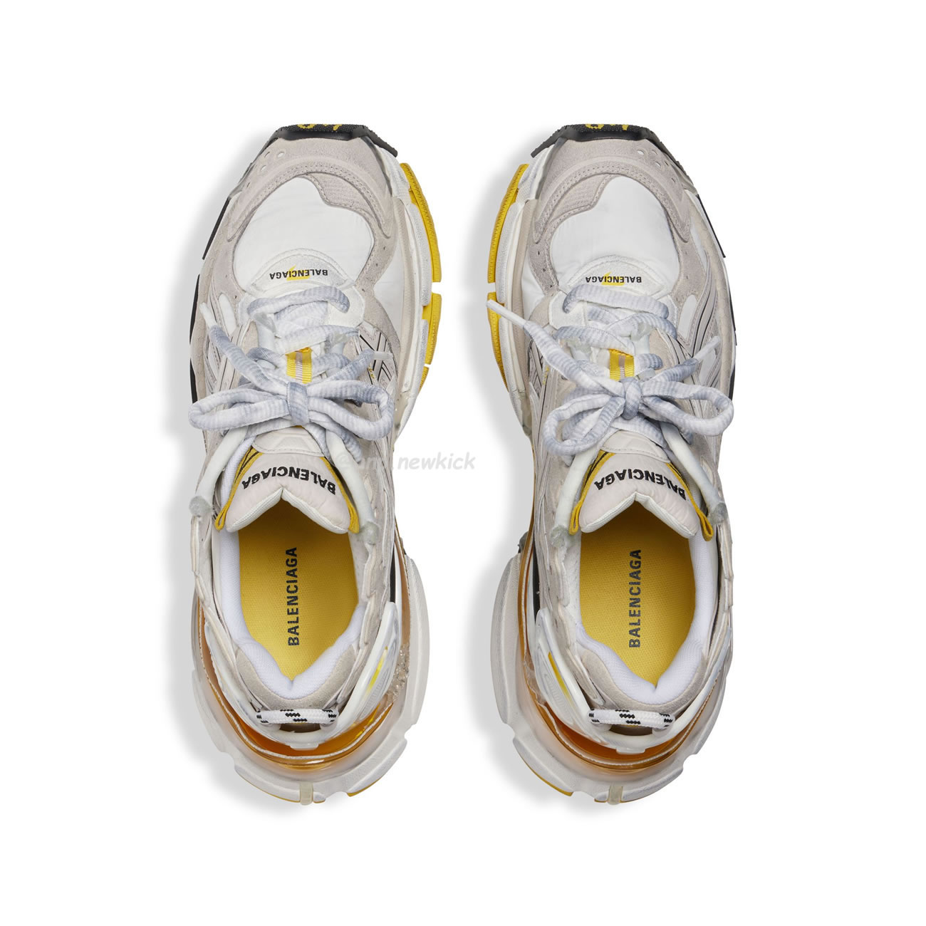 Balenciaga Runner Nylon Grey White Yellow Womens 772774 W3rny 9170 (2) - newkick.vip